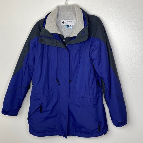 COLUMBIA Woman’s Interchange Jacket Blue / Charcoal size M - Picture 1 of 16
